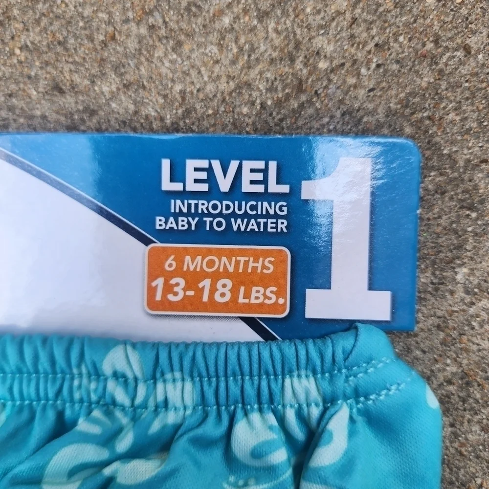 NWT Swim School Girl Level 1 Reusable Swim Diaper 6 Months 13-18 lbs. Blue Pink